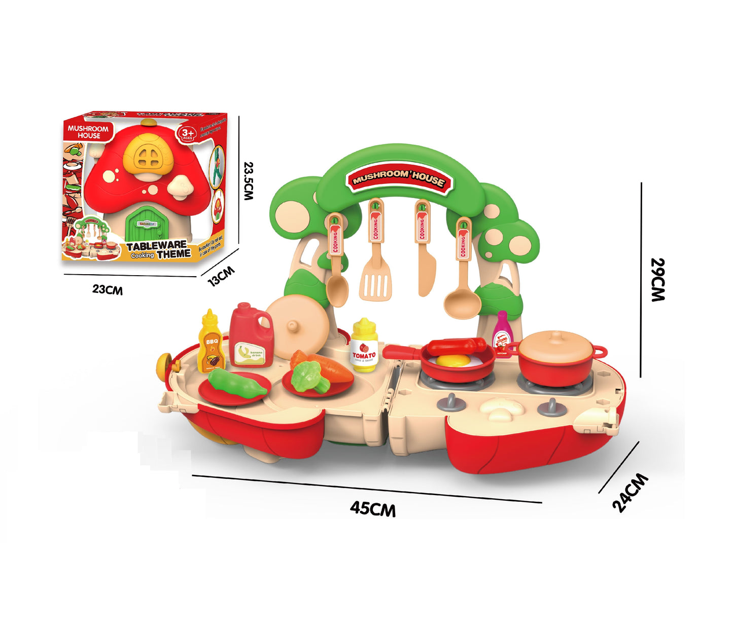 TOYBILLION Mashroom Cooking Pretend Play Toys - can changed into a bag to carry out