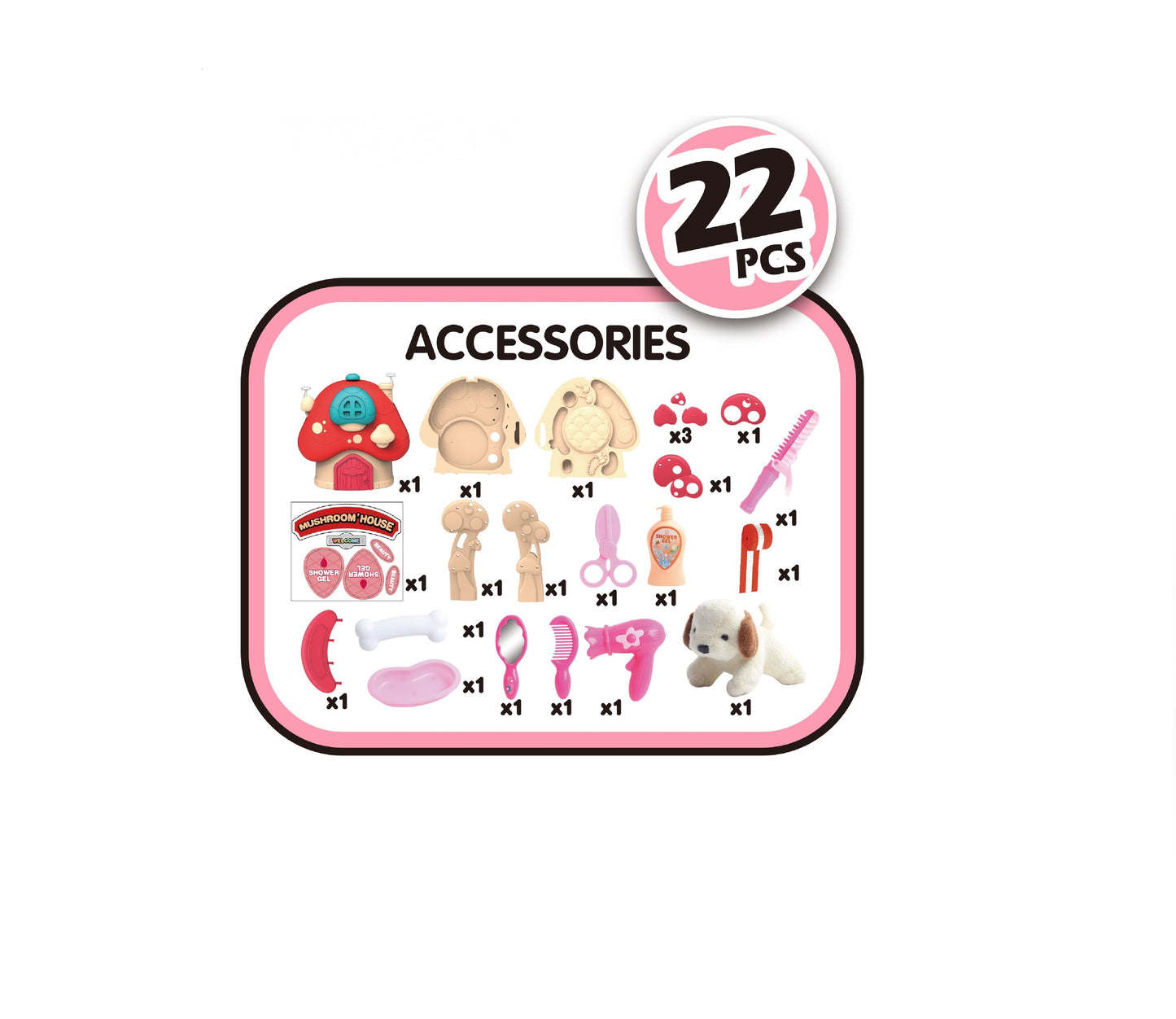 TOYBILLION Mashroom Pet Salon Pretend Play Toys - can changed into a bag to carry out