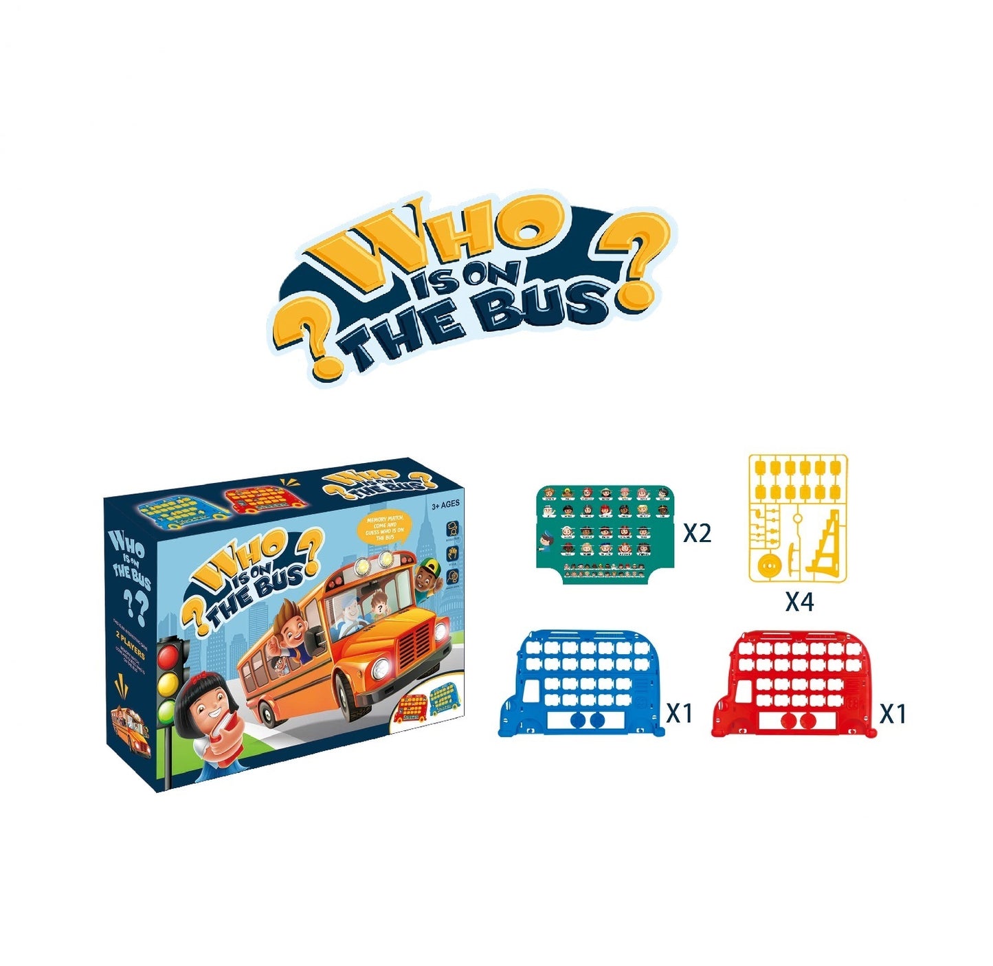 【Novelty Party Game】Who Is on The Bus Board Game Fun for Kids&Adults