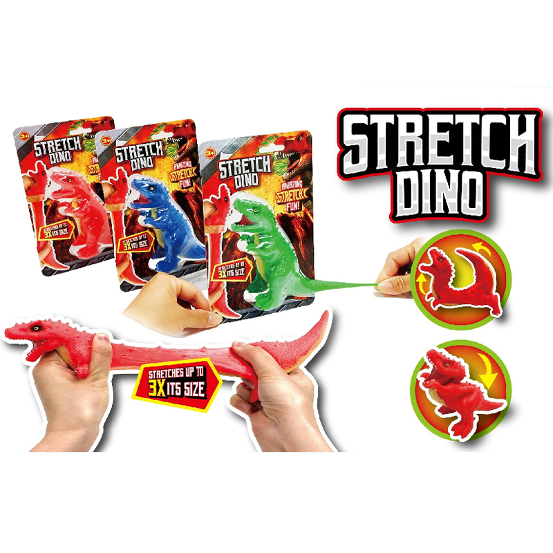 TOYBILLION Stretch Dinosaur Fidget Toy Stress Relief Toy for Adults and Kids --Blue/Green/Red