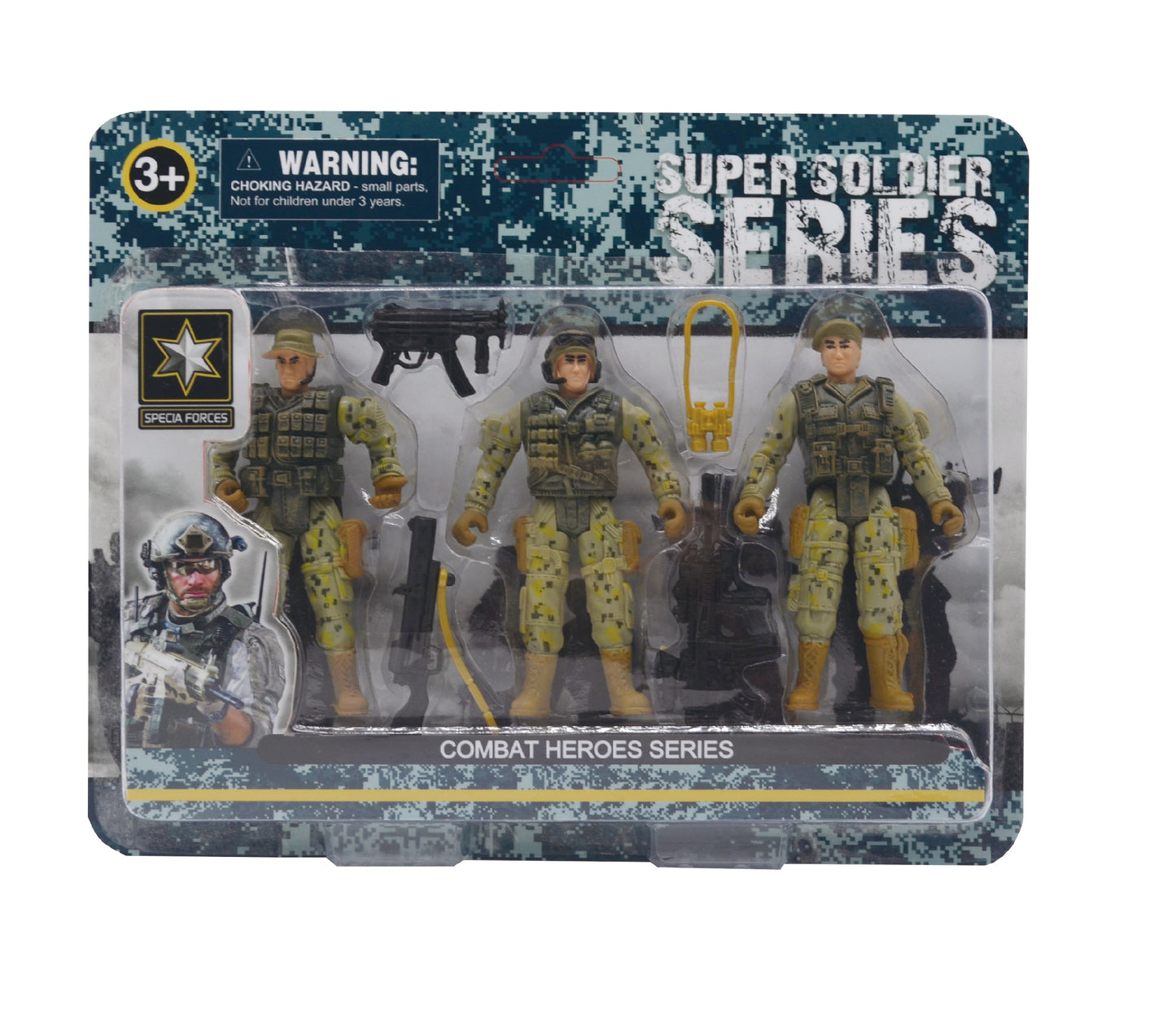 TOYBILLION Military 3 PCS Playset Toy Soldiers Army Men Figures with Weapon Gear Accessories Military Combat Toys