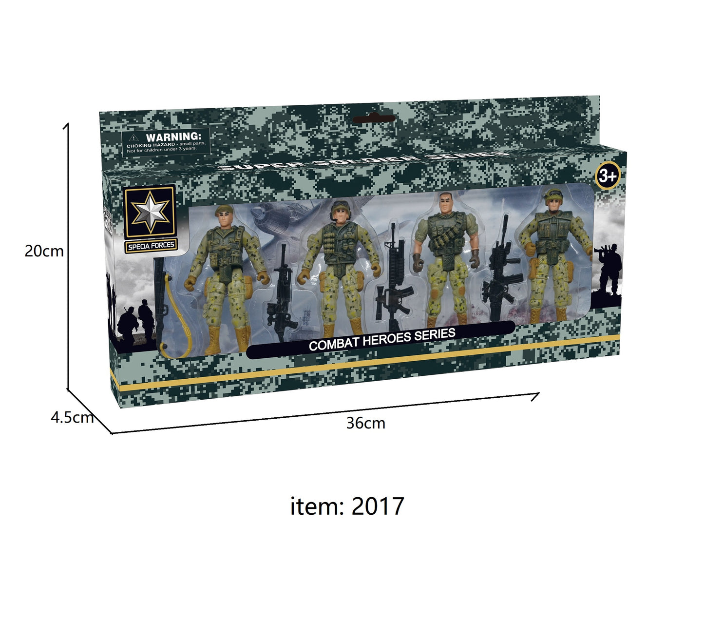 TOYBILLION  Military Toy 4 PCS Playset Soldiers Army Men Figures with Weapon Gear Accessories Military Combat Toys