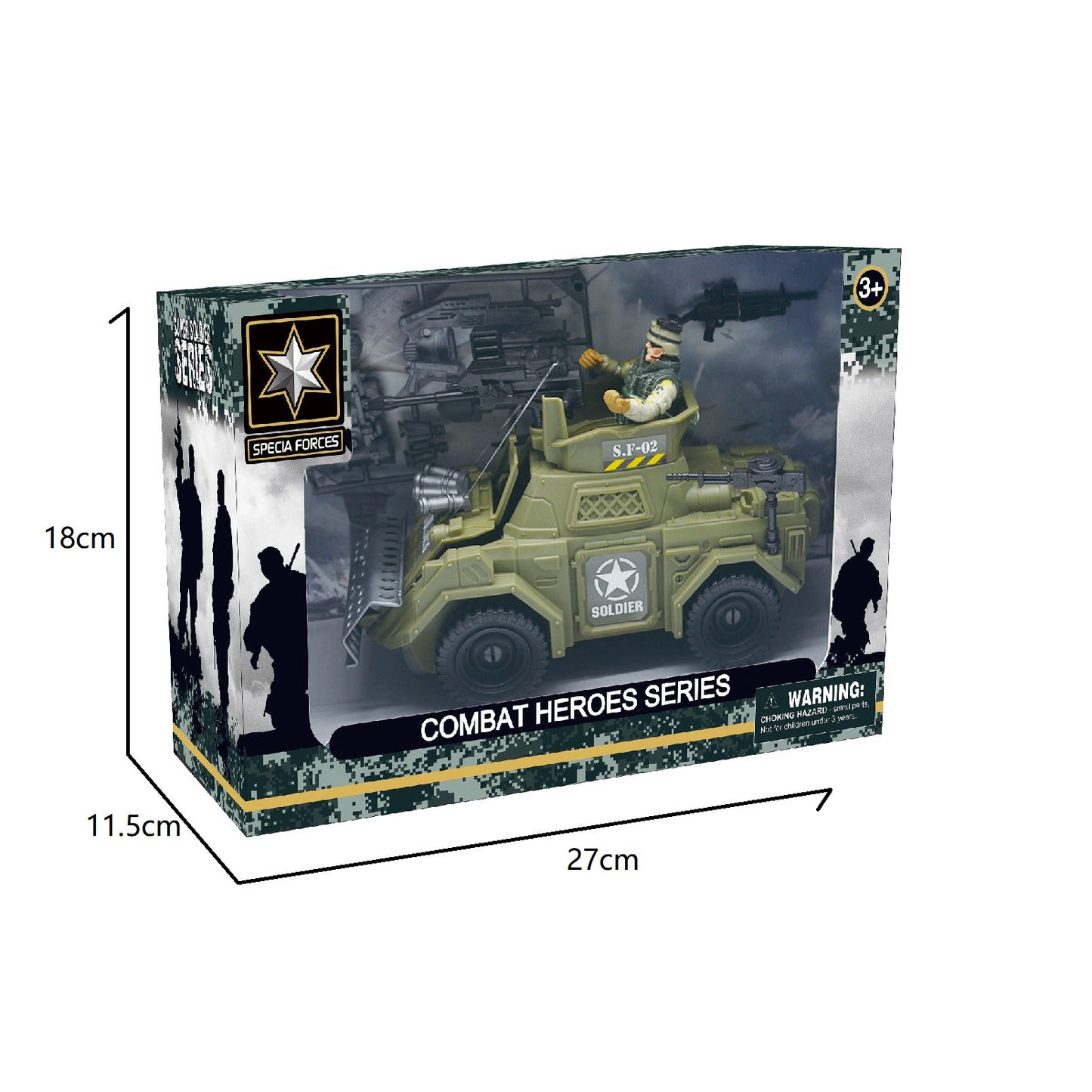 TOYBILLION Military Car with Soldier Army Man -No.2037