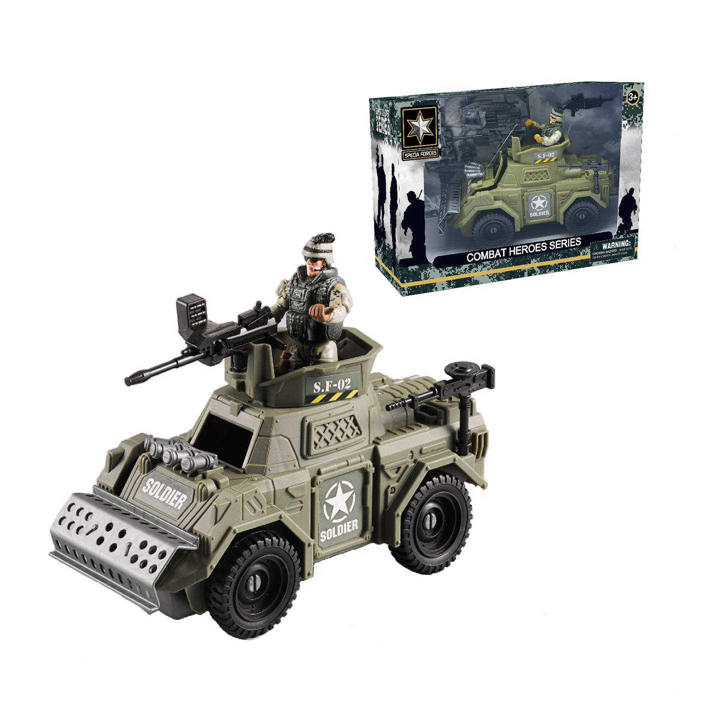 TOYBILLION Military Car with Soldier Army Man -No.2037