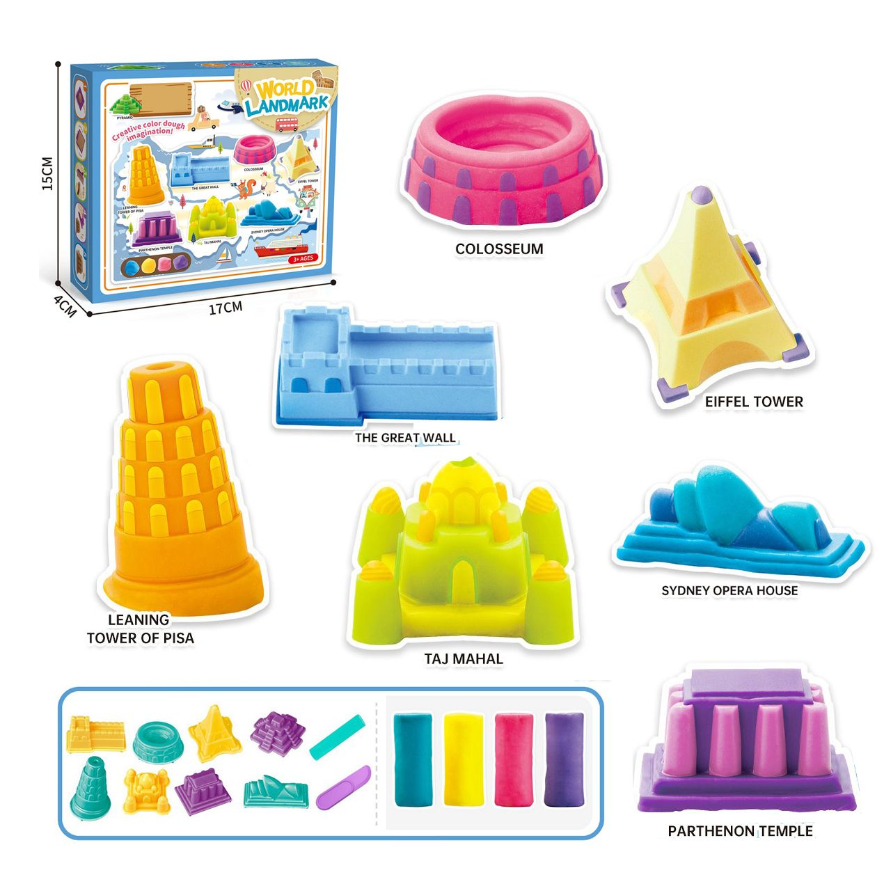 TOYBILLION World Landmark Color Clay Playset