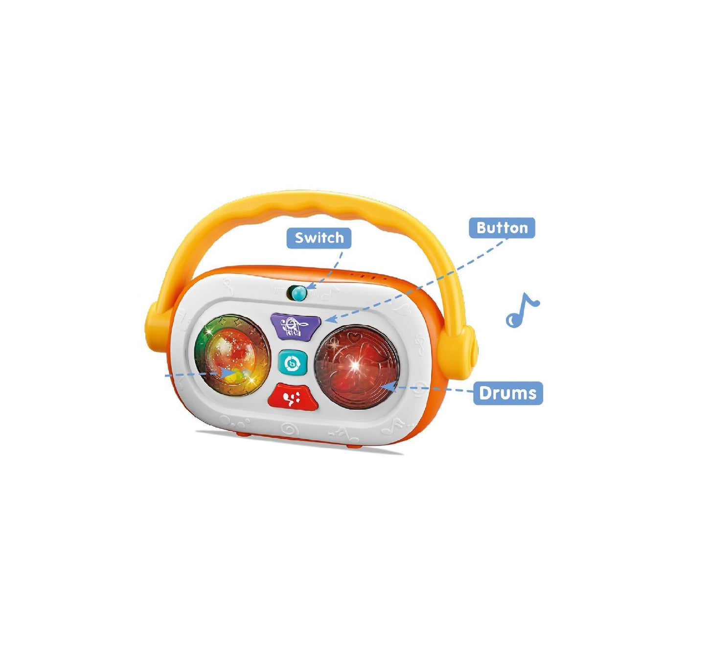 Toybillion Baby Musical Drum with Light, Sounds & rolling ball