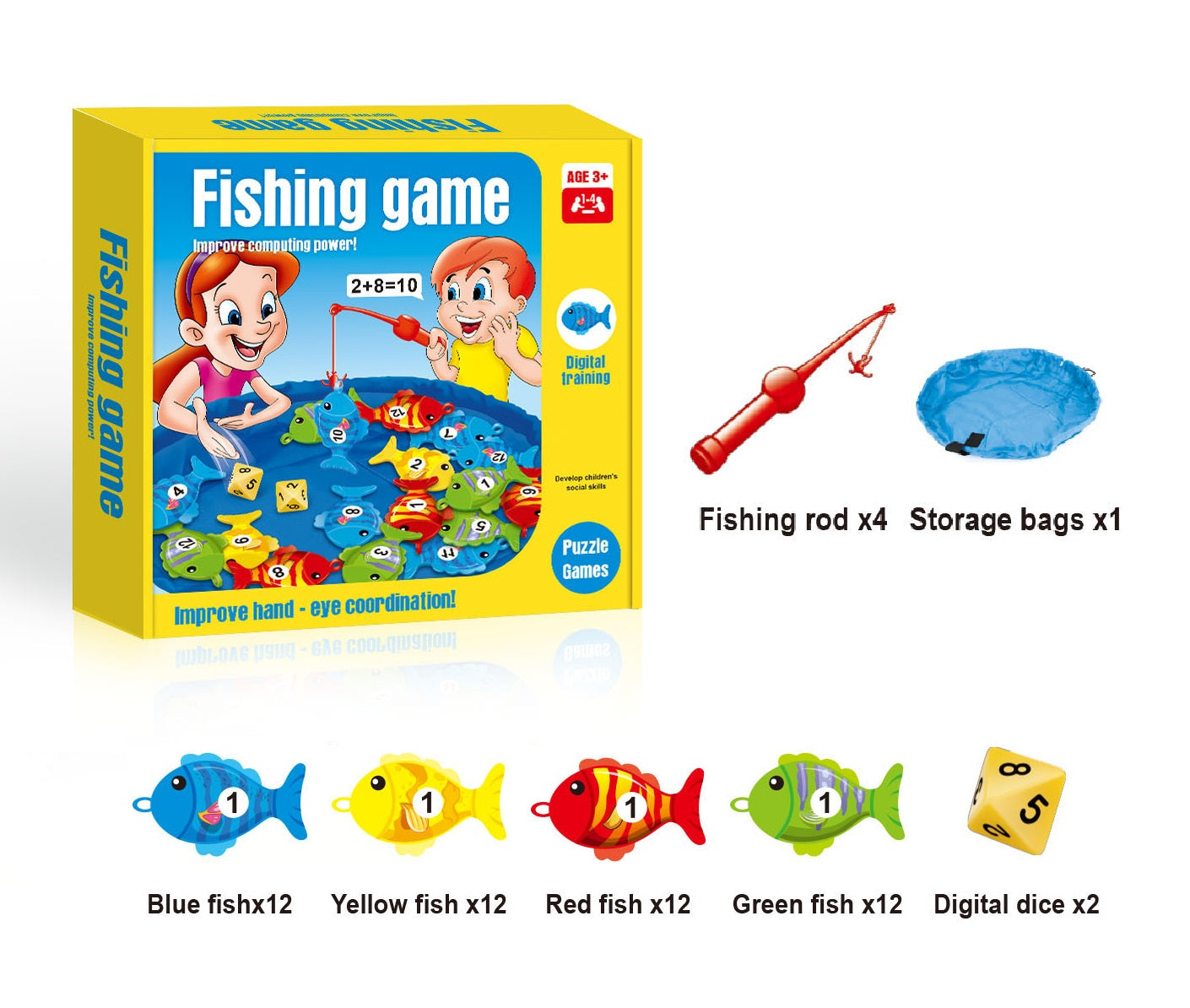 TOYBILLION Counting Fishing Game Board Game