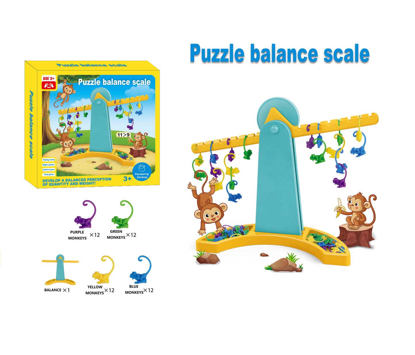 TOYBILLION Puzzle Balance Scale Board Game