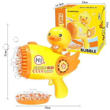 TOYBILLION 69 Holes Duck Bubble Machine with 150ml Bubble Solution, Battery & Charger