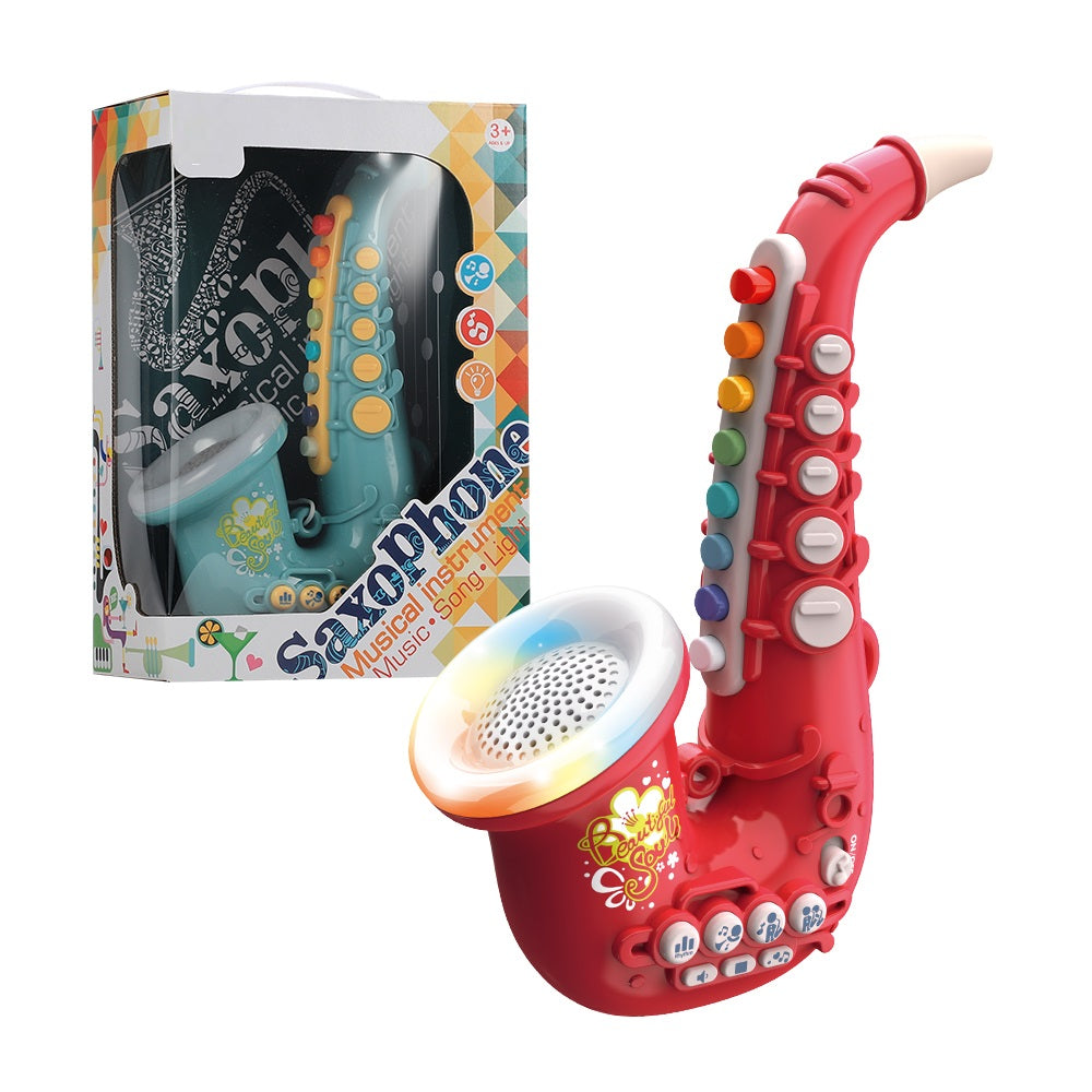 TOYBILLION Saxophone Musical Instrument Toys with Light & Sound Early Education Toy for Boys Girls -GREEN/RED