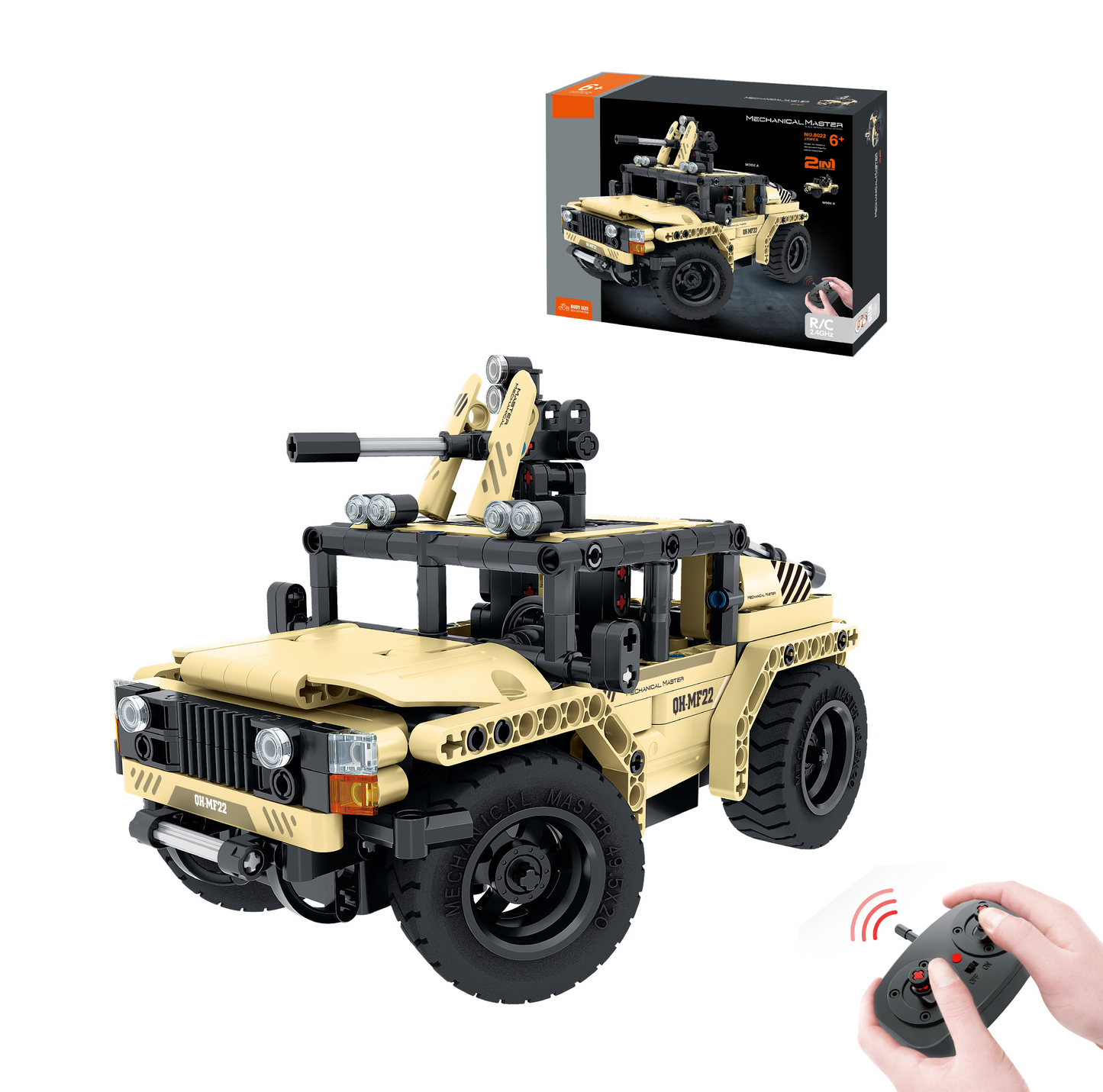 TOYBILLION 2-in-1 Remote Control Armed Off-road Vehicle Building Kits (370PCS) -No.8022