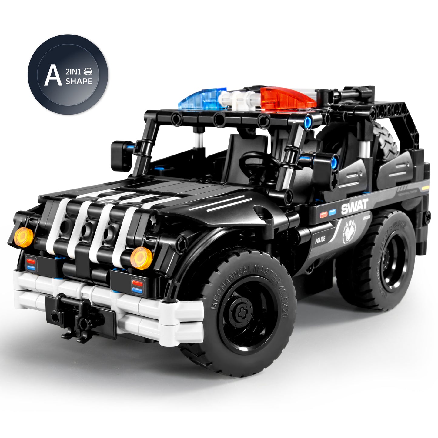 TOYBILLION 2-in-1 Remote Control Armed Police Vehicle Building Kits (355PCS) -No.8026