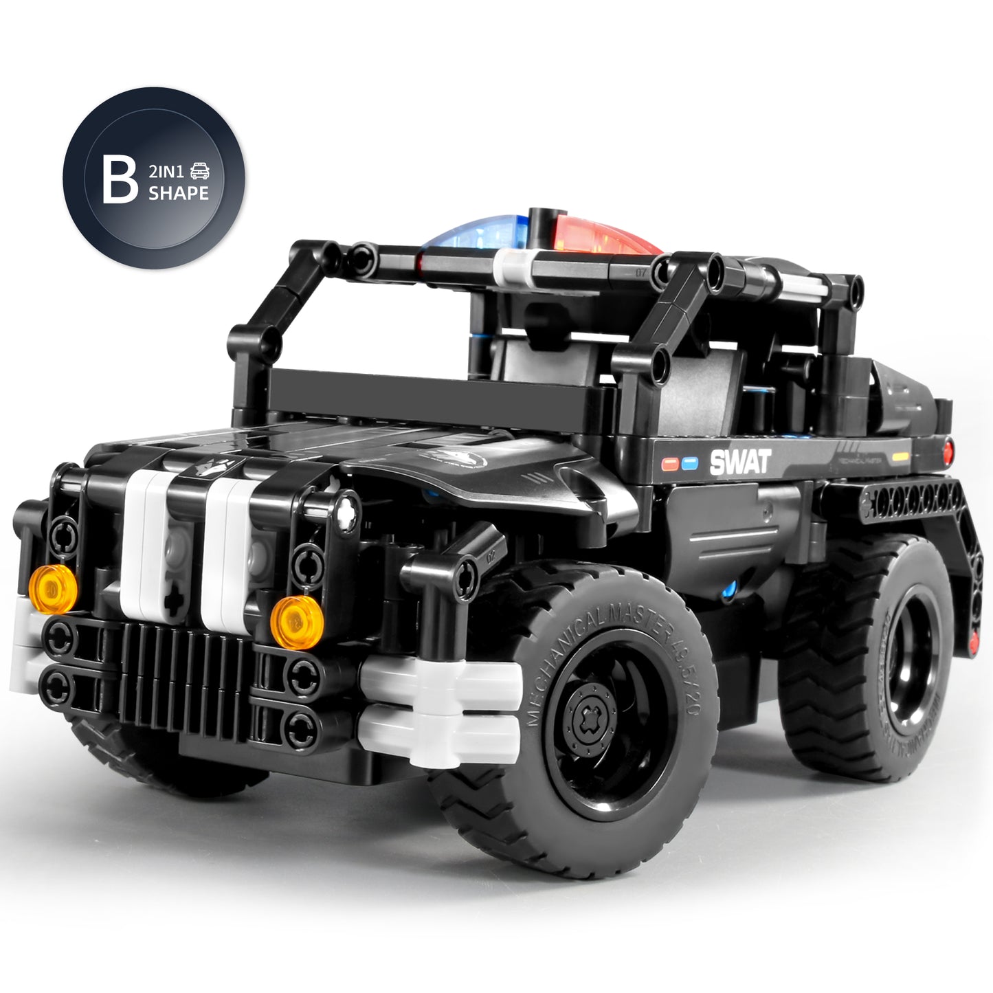 TOYBILLION 2-in-1 Remote Control Armed Police Vehicle Building Kits (355PCS) -No.8026