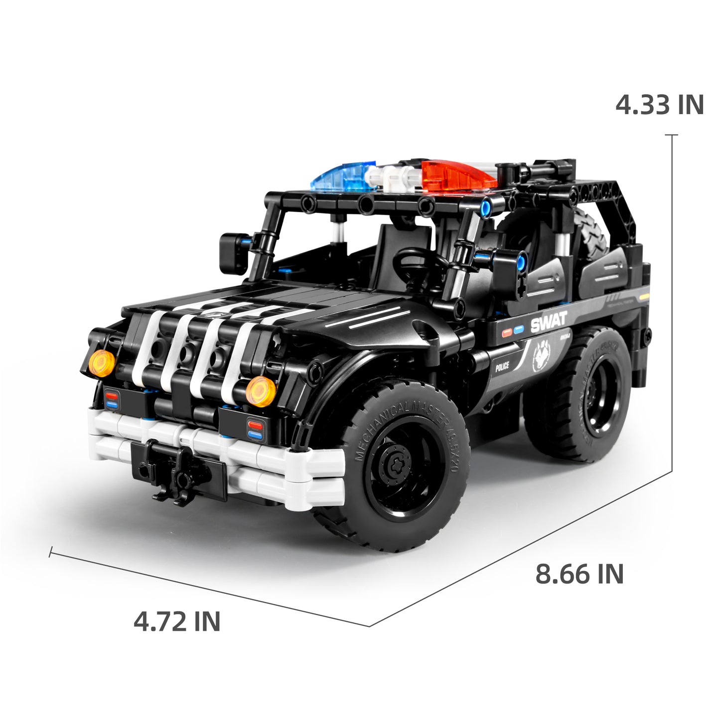 TOYBILLION 2-in-1 Remote Control Armed Police Vehicle Building Kits (355PCS) -No.8026