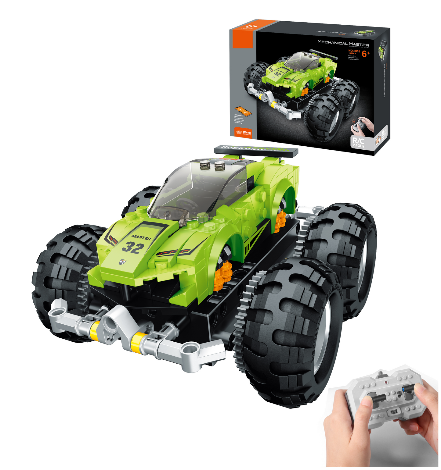 TOYBILLION Coding Remote Control Monster Truck Building Kits (149PCS) -No.8032