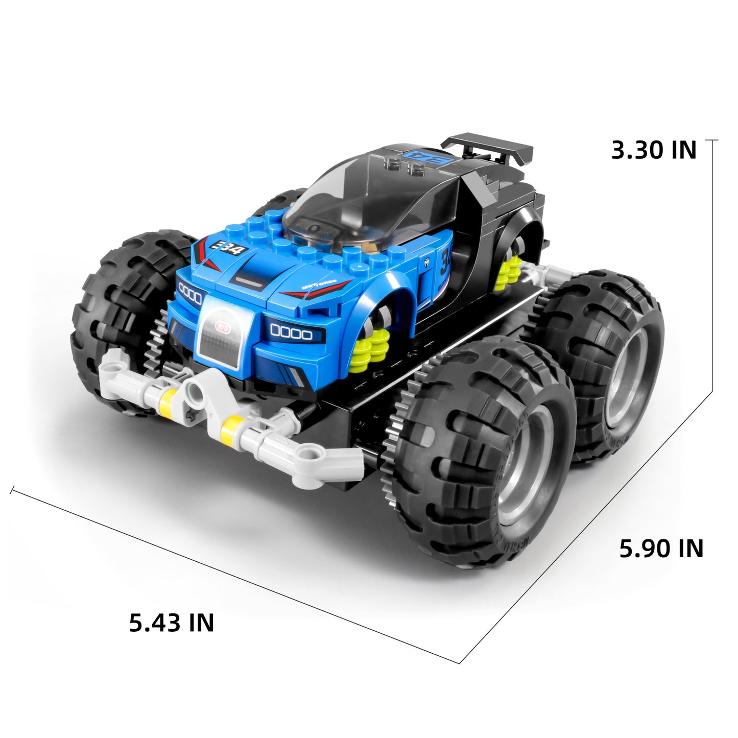 TOYBILLION Coding Remote Control Monster Truck Building Kits (177PCS) -No.8034