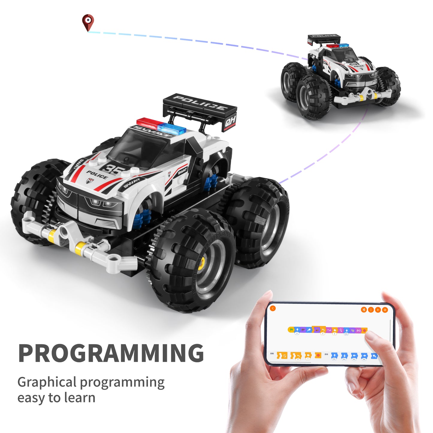 TOYBILLION Coding Remote Control Monster Truck Building Kits (231PCS) -No.8035