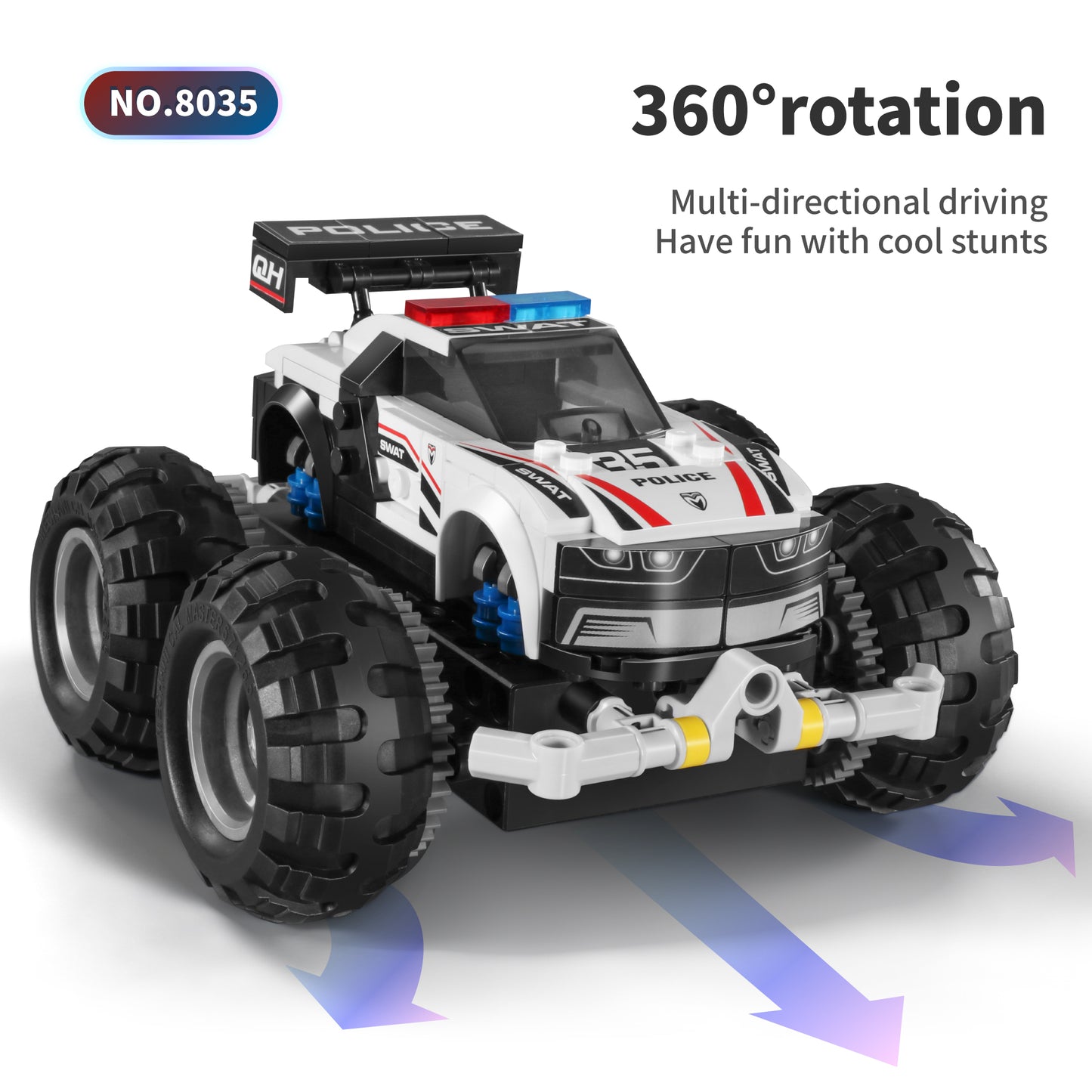 TOYBILLION Coding Remote Control Monster Truck Building Kits (231PCS) -No.8035