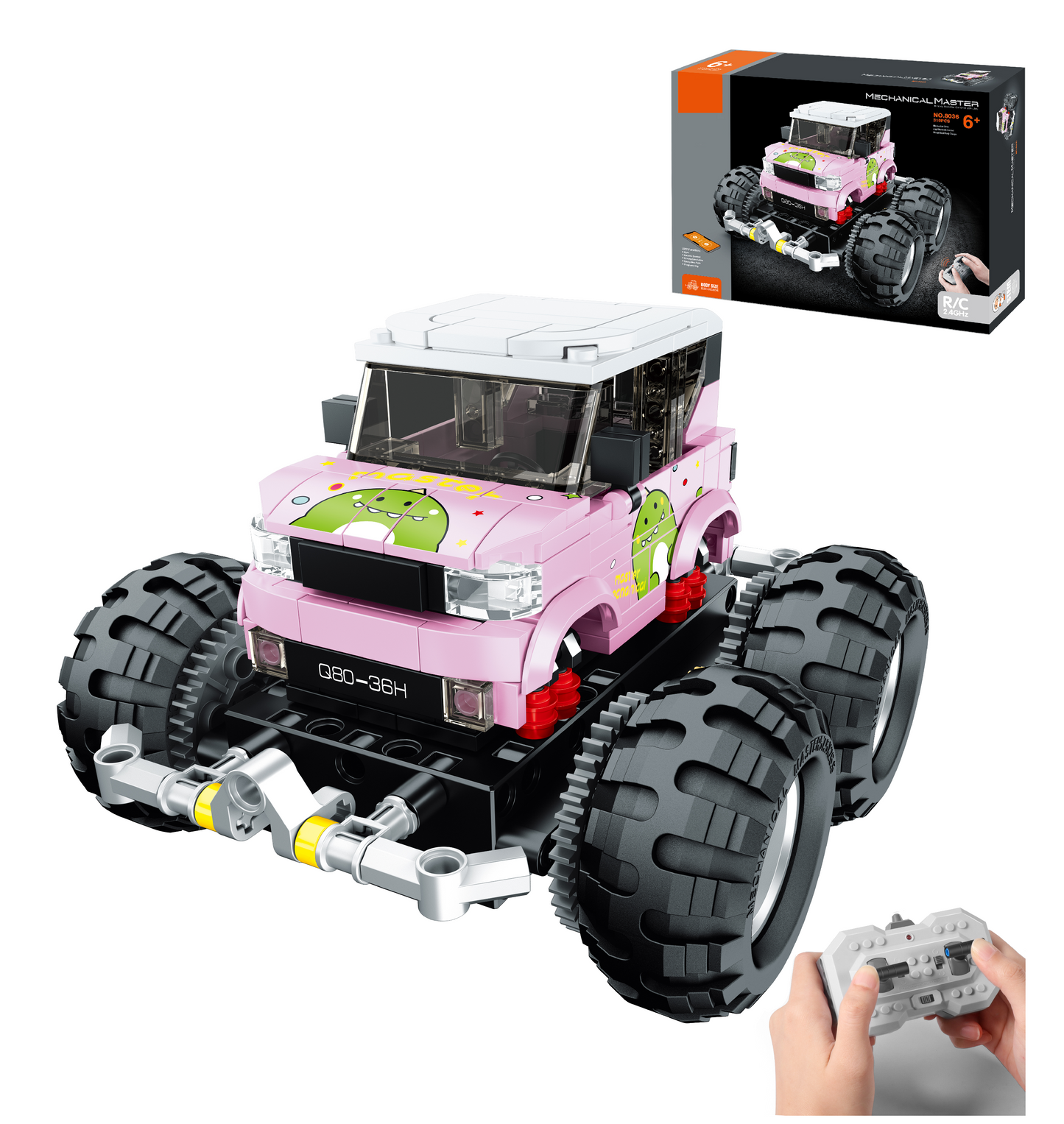 TOYBILLION Coding Remote Control Monster Truck Building Kits (310PCS) -No.8036