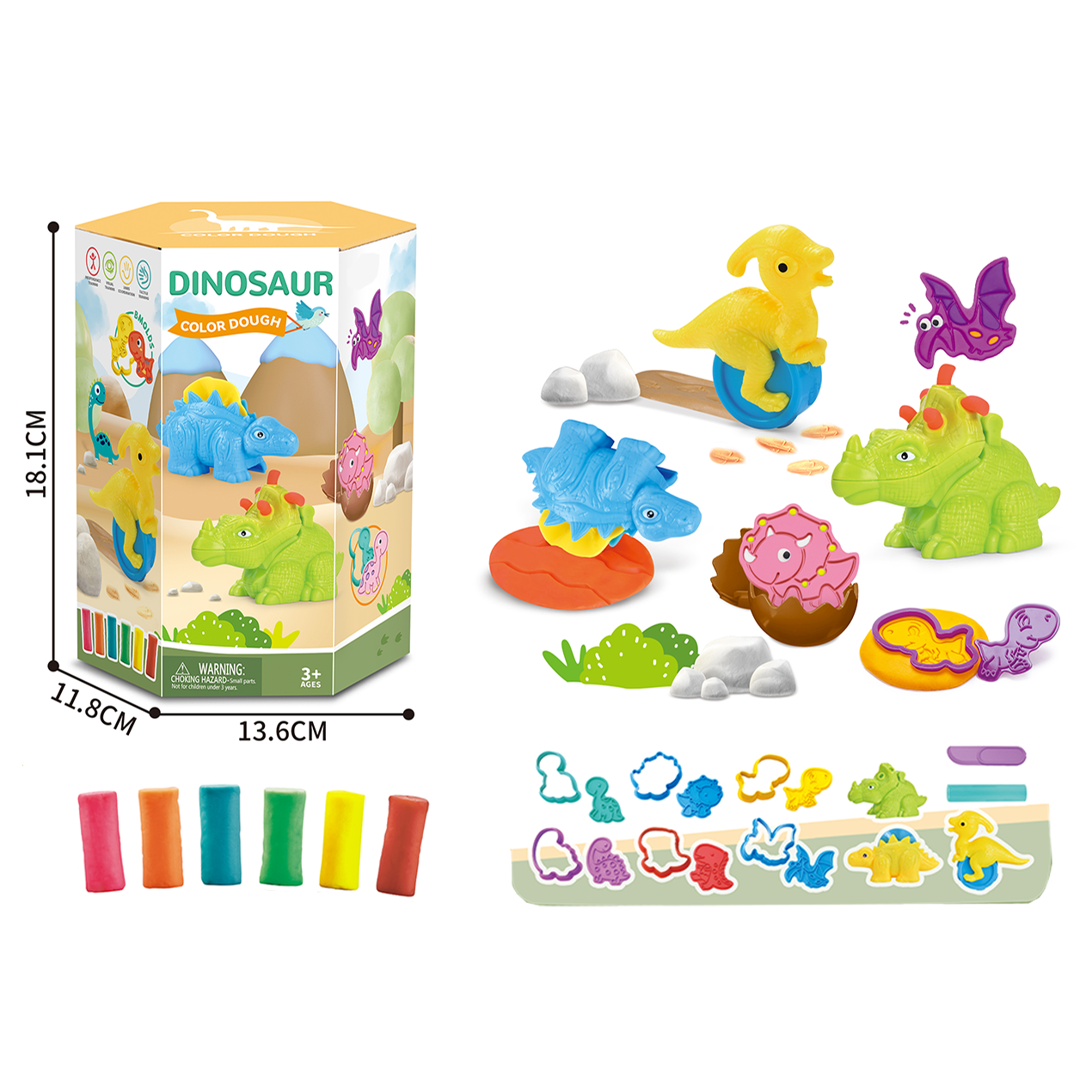 TOYBILLION Dinosaur Park Color Clay Playset