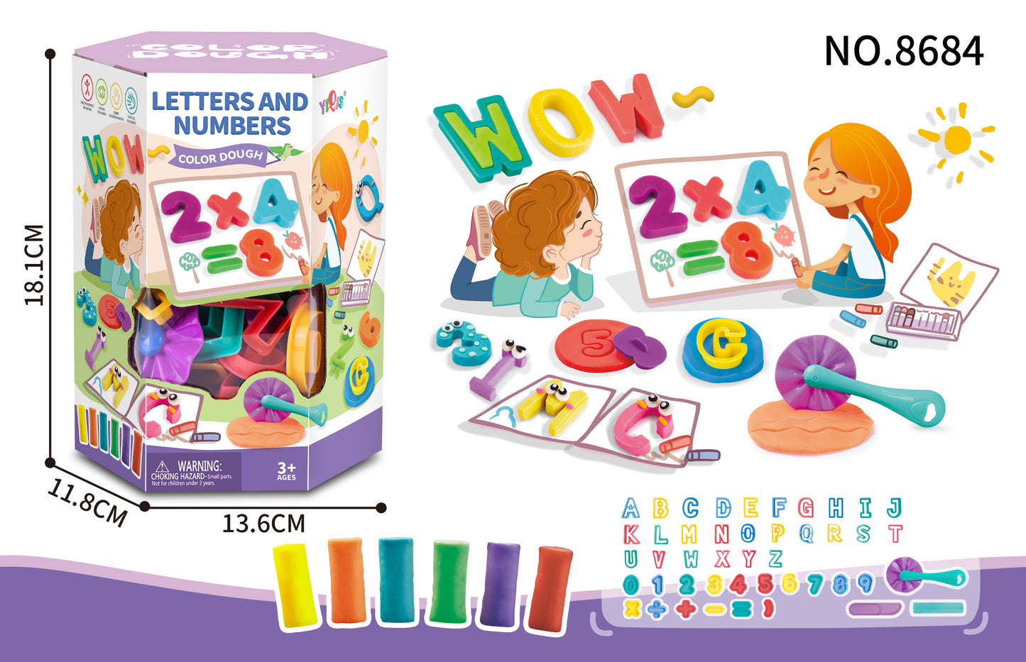 TOYBILLION Letters and Numbers Color Clay Playset