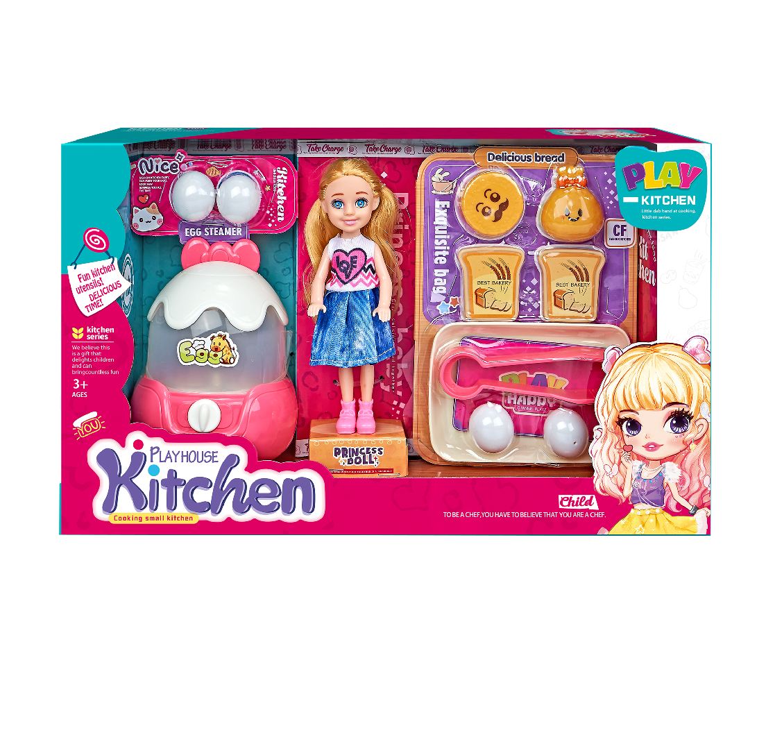 TOYBILLION Doll Kitchen Playset, Egg Steamer & Food