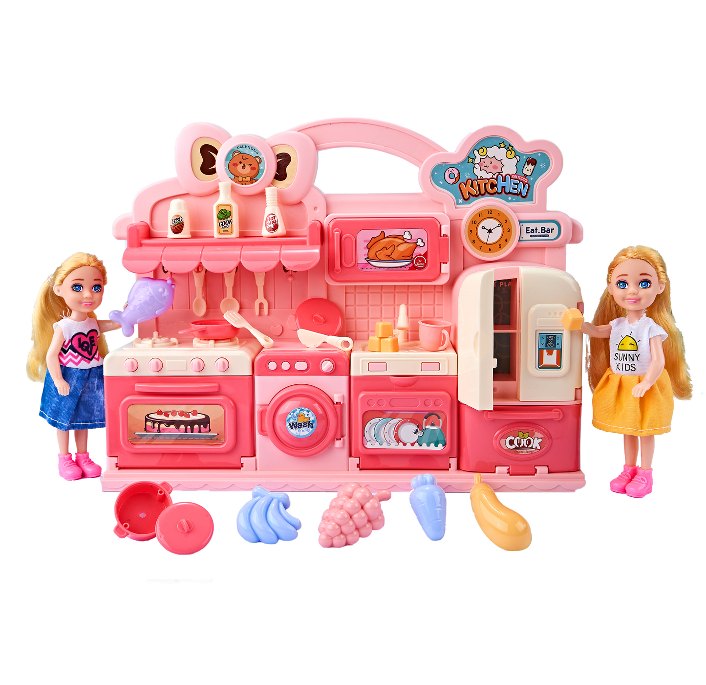 TOYBILLION Doll Kitchen Toy Cabinet Play Set & Doll