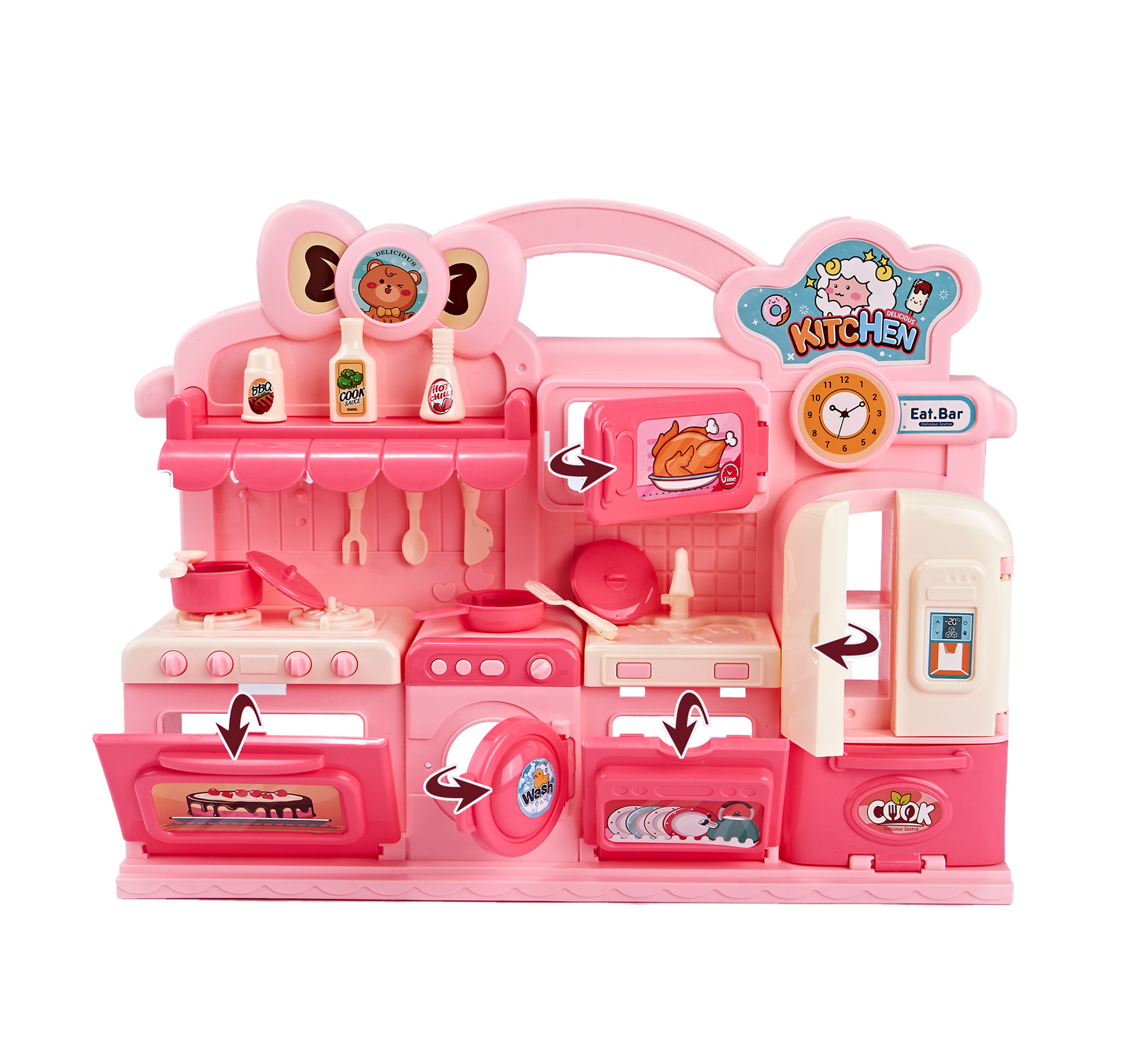 TOYBILLION Doll Kitchen Toy Cabinet Play Set