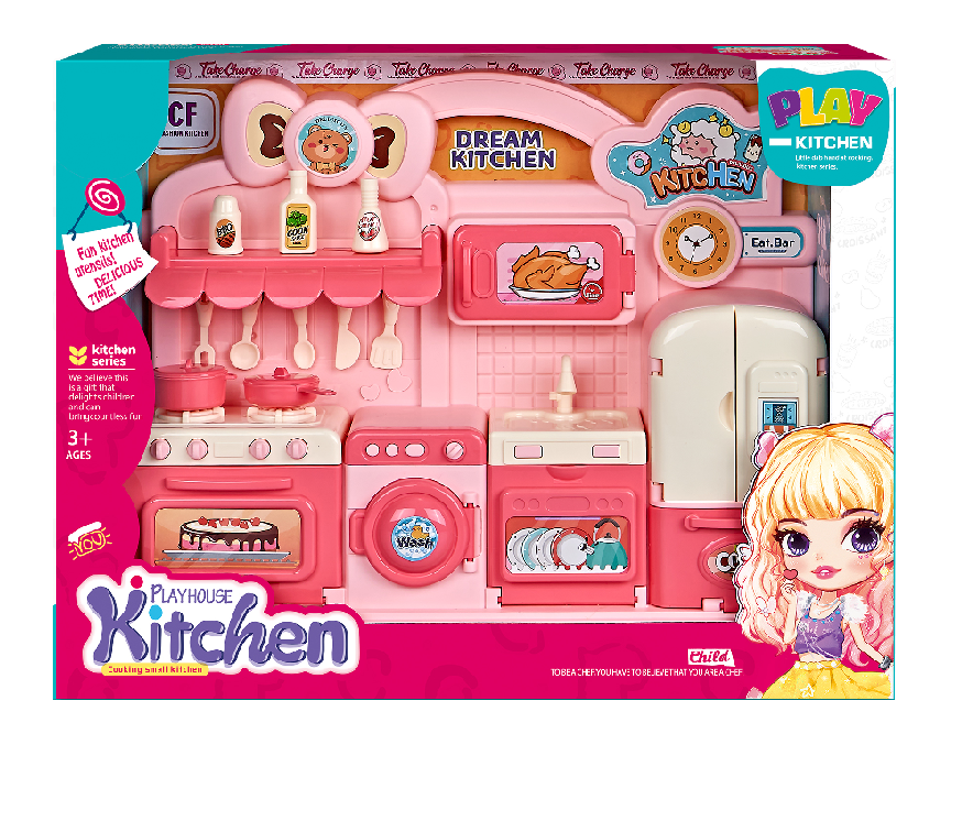 TOYBILLION Doll Kitchen Toy Cabinet Play Set