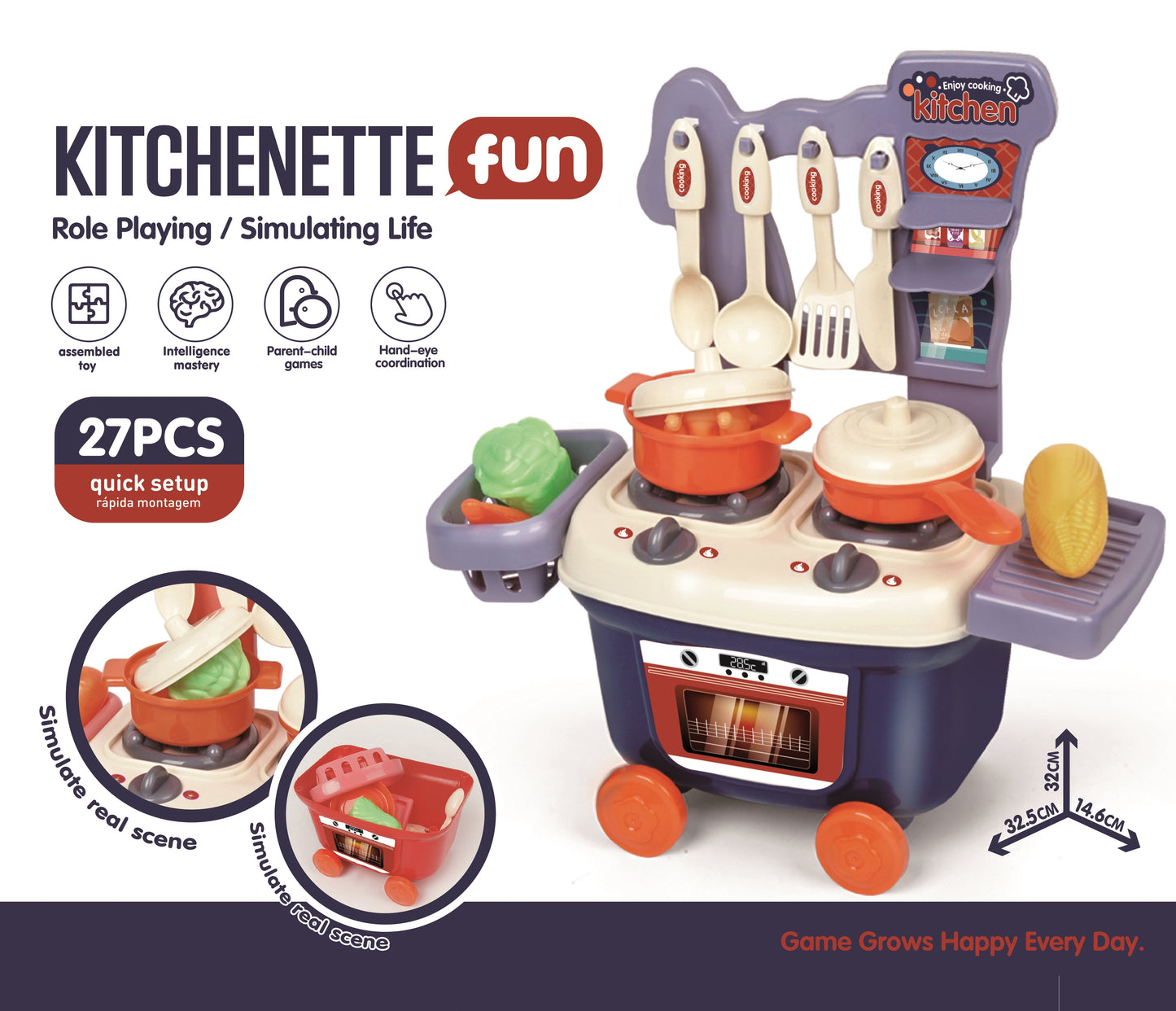 TOYBILLION Kitchenette Pretend Play Toy-27 PCS