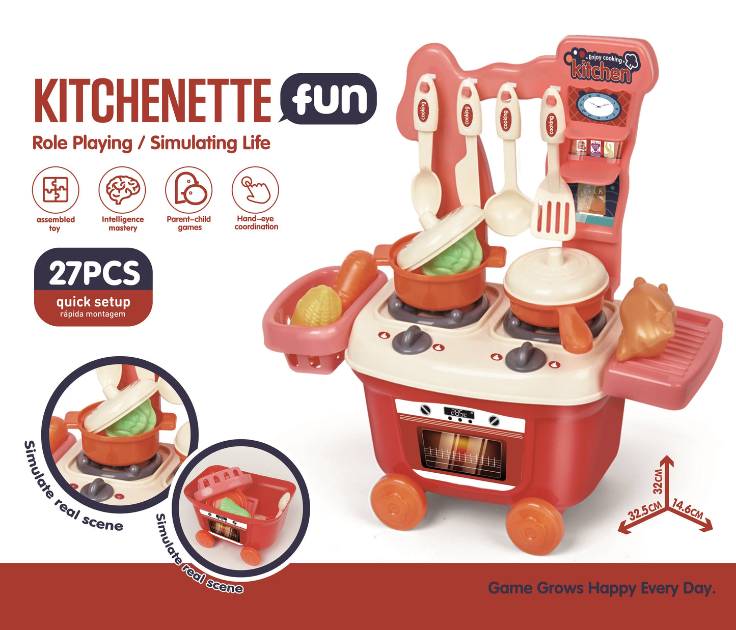 TOYBILLION Kitchenette Pretend Play Toy-27 PCS