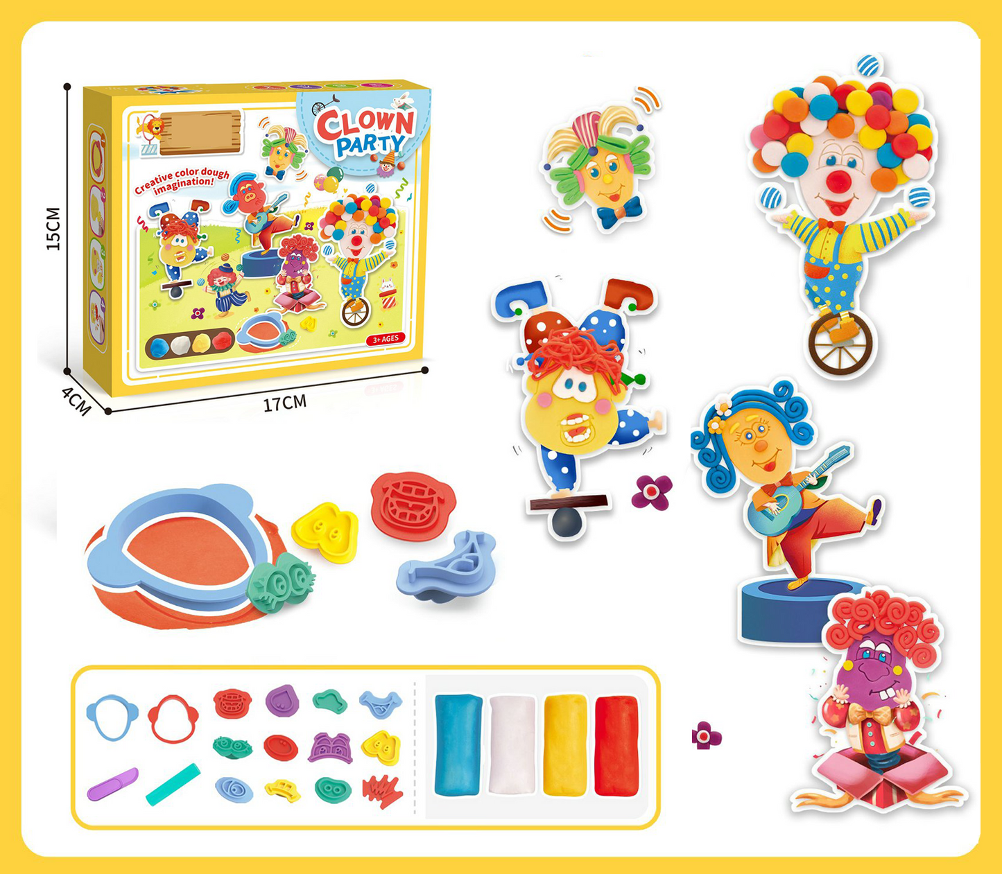 TOYBILLION Clown Party  Color Clay Playset