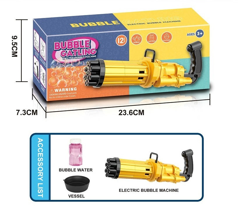 TOYBILLION 12 Holes Bubble Gun - Golden / Purple / Green / Red