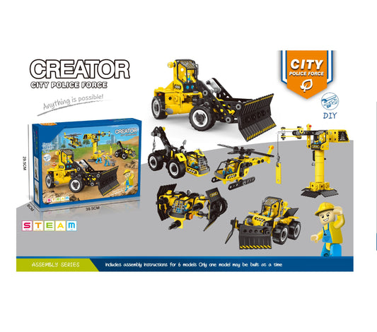 TOYBILLION City Construction 6-IN-1 223 Pieces STEM Building &Play Kits DIY Toys