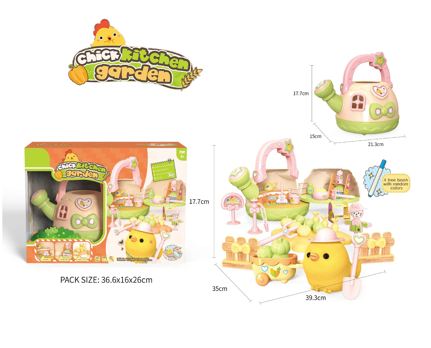 TOYBILLION Chick Kitchen Garden Playset Kit for Kids Pretend Play