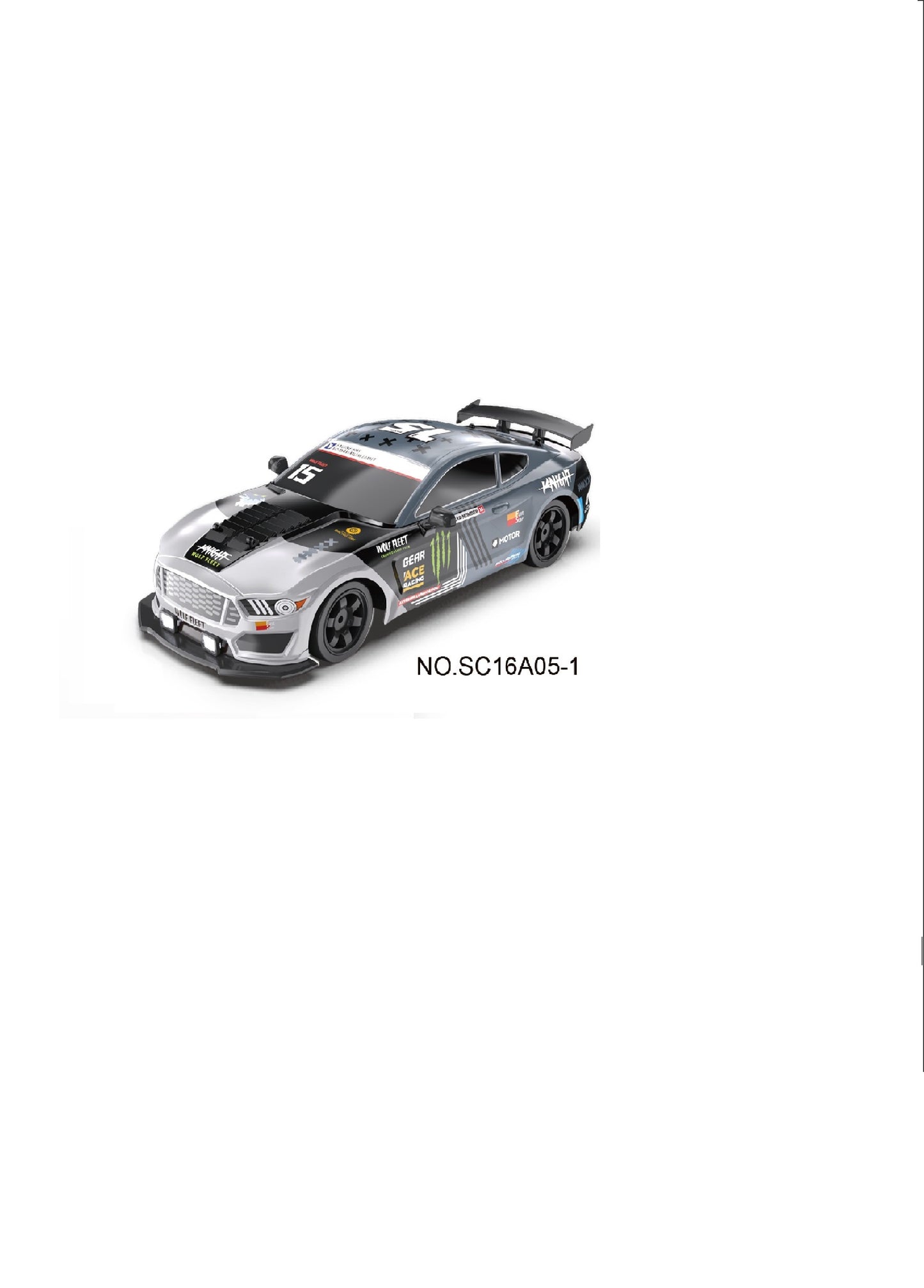 TOYBILLION 1:16 Scale Racing RC Drift Car 2.4Ghz / 4WD RTR High Speed RC Vehicle with LED Lights, All Batteries and Drifting Wheels + Racing Wheels