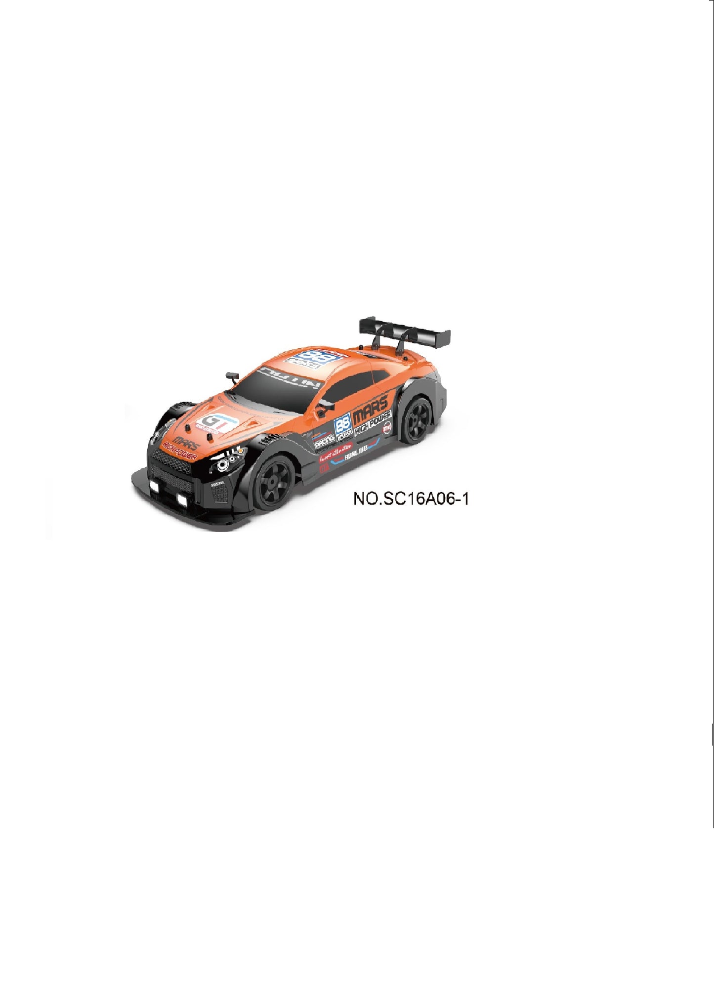 TOYBILLION 1:16 Scale Racing RC Drift Car 2.4Ghz / 4WD RTR High Speed RC Vehicle with LED Lights, All Batteries and Drifting Wheels + Racing Wheels