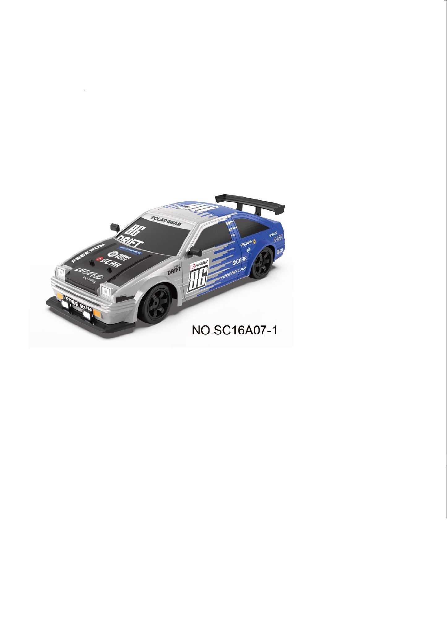 TOYBILLION 1:16 Scale Racing RC Drift Car 2.4Ghz / 4WD RTR High Speed RC Vehicle with LED Lights, All Batteries and Drifting Wheels + Racing Wheels