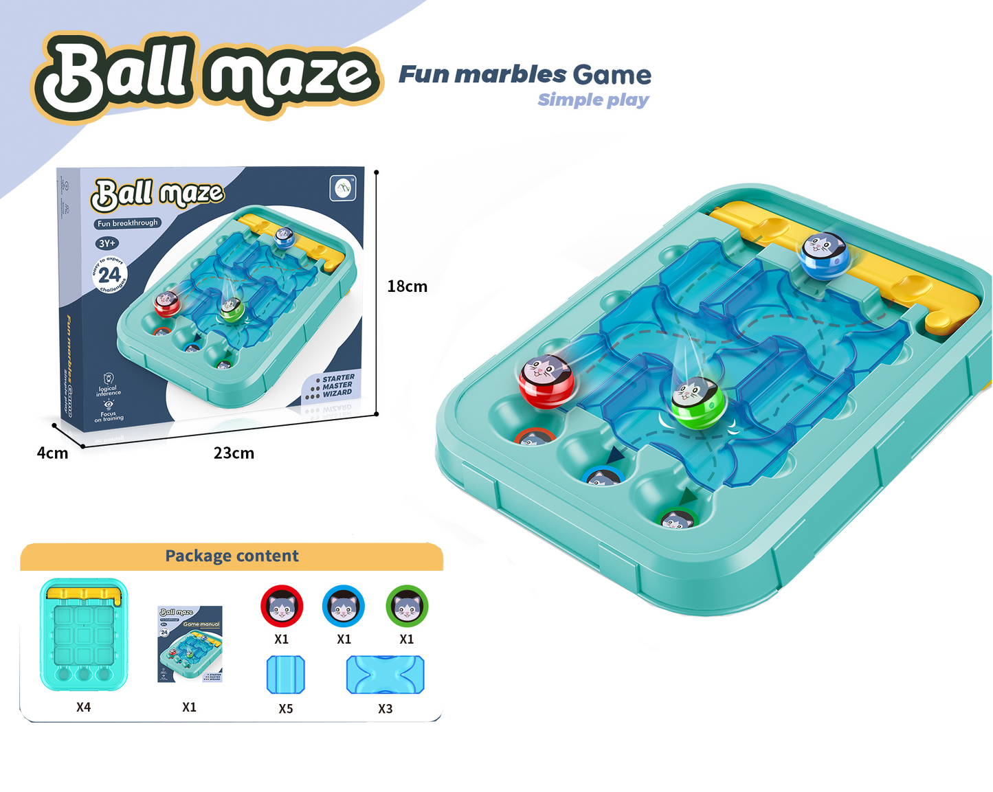 TOYBILLION Ball Maze Board Game